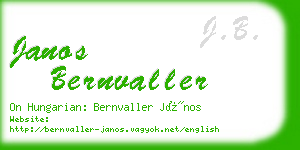 janos bernvaller business card